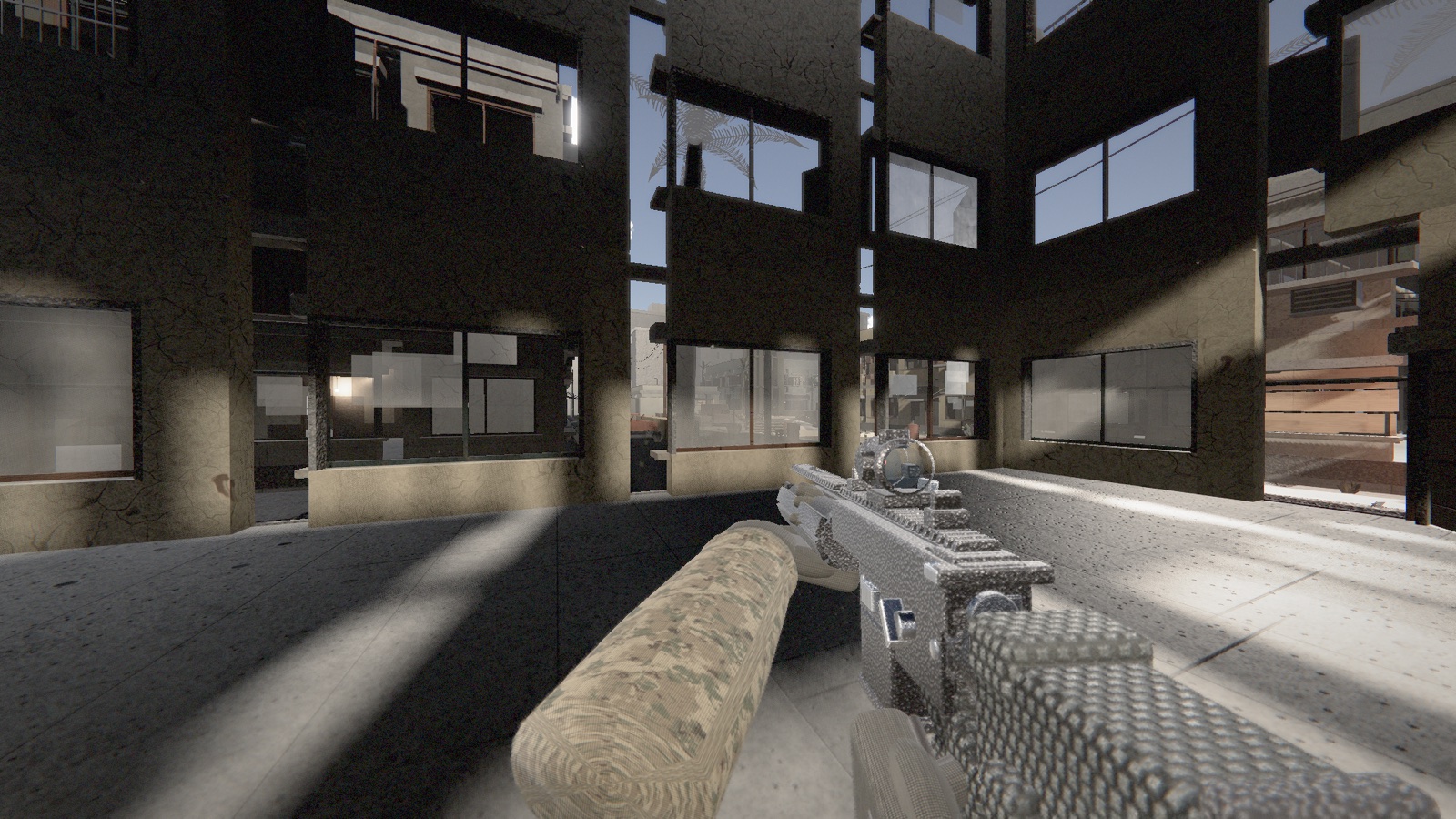 Interior with bounce lighting and contact shadows