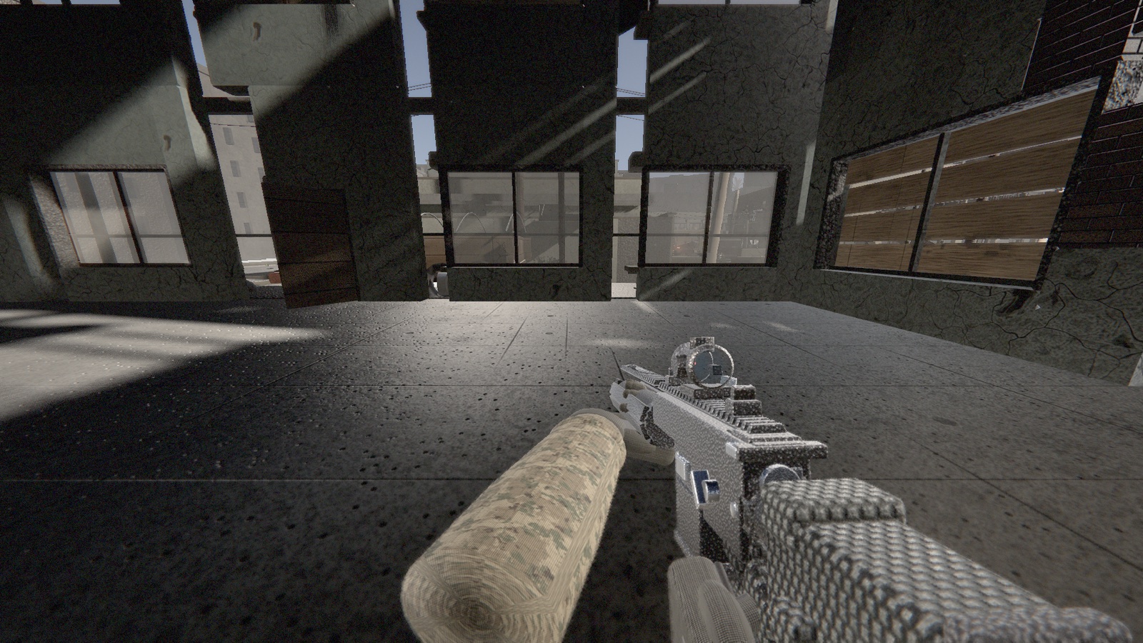 Close range on ground and wall materials